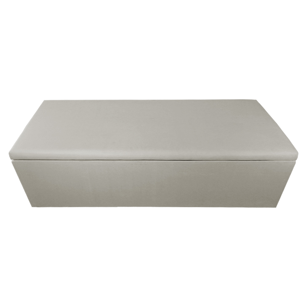 Calçadeira Recamier Baú Casal King 195cm Eva Suede Bege