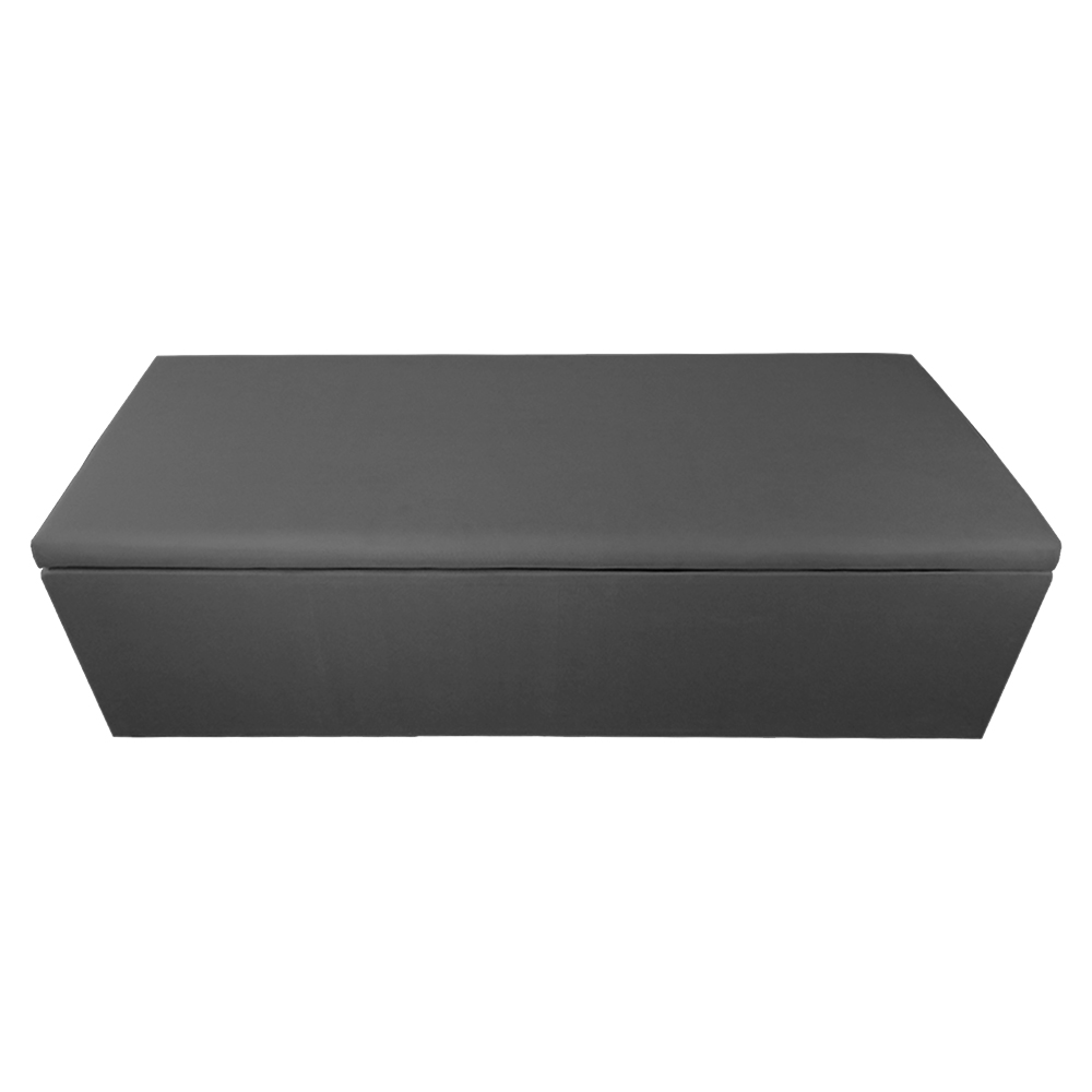 Calçadeira Recamier Baú Casal King 195cm Eva Suede Cinza
