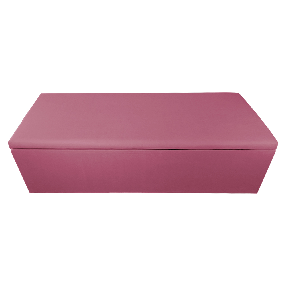 Calçadeira Recamier Baú Casal King 195cm Eva Suede Rosa
