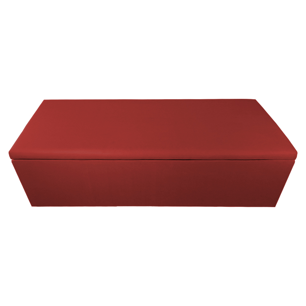Calçadeira Recamier Baú Casal King 195cm Eva Suede Vermelho