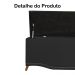 Calçadeira Recamier Baú Casal King 195cm Greta Suede Preto - DS Estofados