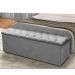 Calçadeira Recamier Baú Casal King 195cm Sofia Suede Cinza - DS Estofados