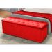 Calçadeira Recamier Baú Casal King 195cm Sofia Suede Vermelho - DS Estofados