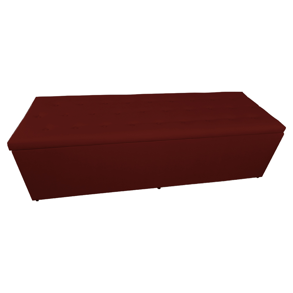 Calçadeira Recamier Baú Solteiro 90cm Juliana Para Cama Box Suede Bordô - DS Estofados