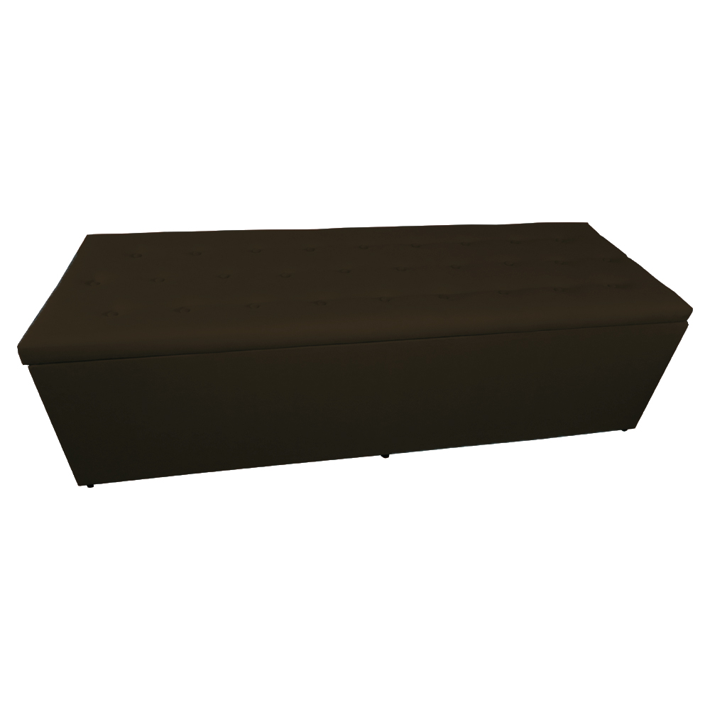 Calçadeira Recamier Baú Solteiro 90cm Juliana Para Cama Box Suede Marrom - DS Estofados