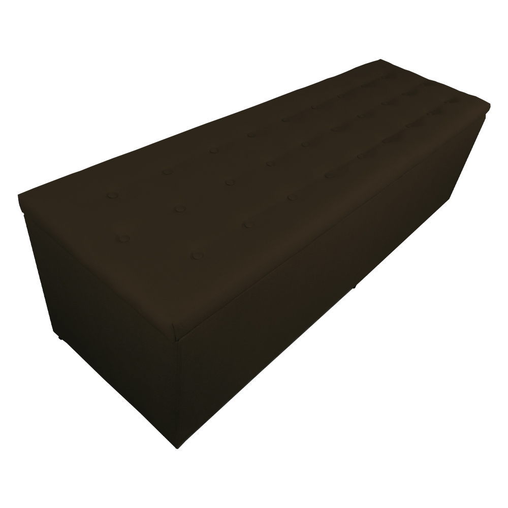 Calçadeira Recamier Baú Solteiro 90cm Juliana Para Cama Box Suede Marrom - DS Estofados