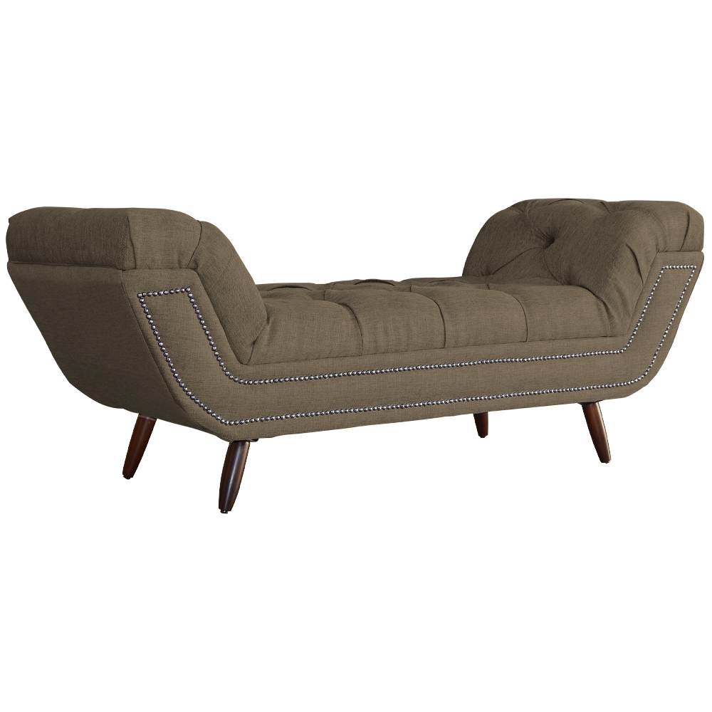 Calçadeira Recamier Sienna Super King Linho Cacau 