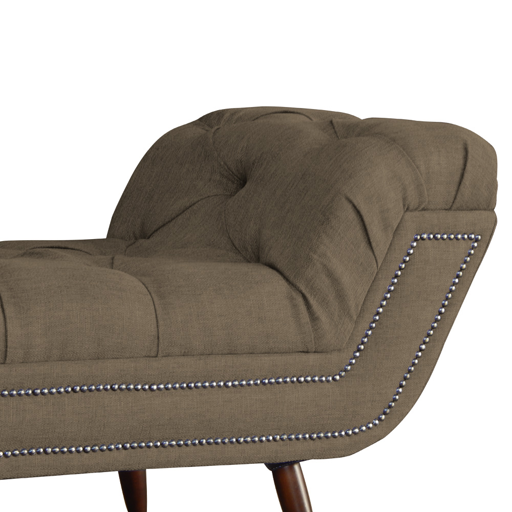 Calçadeira Recamier Sienna Super King Linho Cacau 