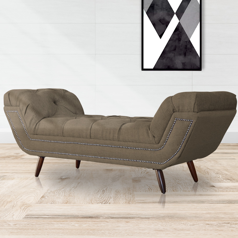 Calçadeira Recamier Sienna Super King Linho Cacau 
