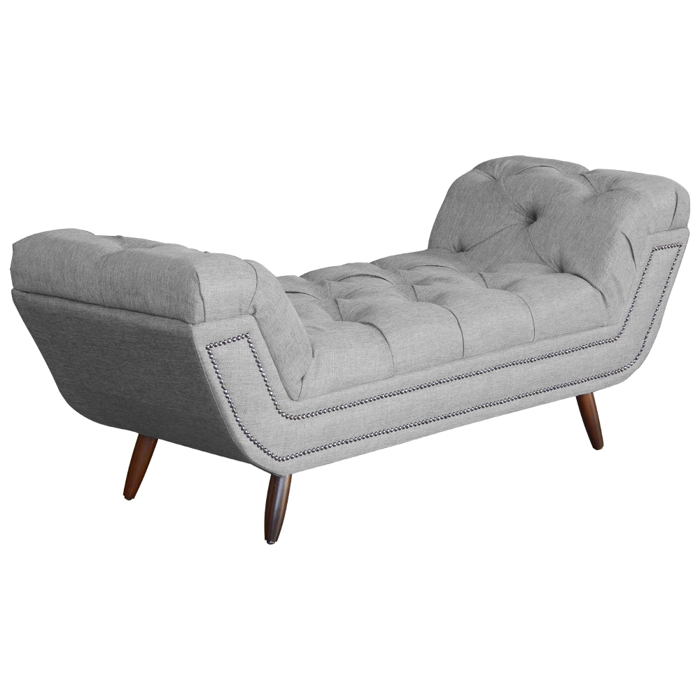 Calçadeira Recamier Sienna Super King Linho Cinza