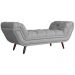 Calçadeira Recamier Sienna Super King Linho Cinza