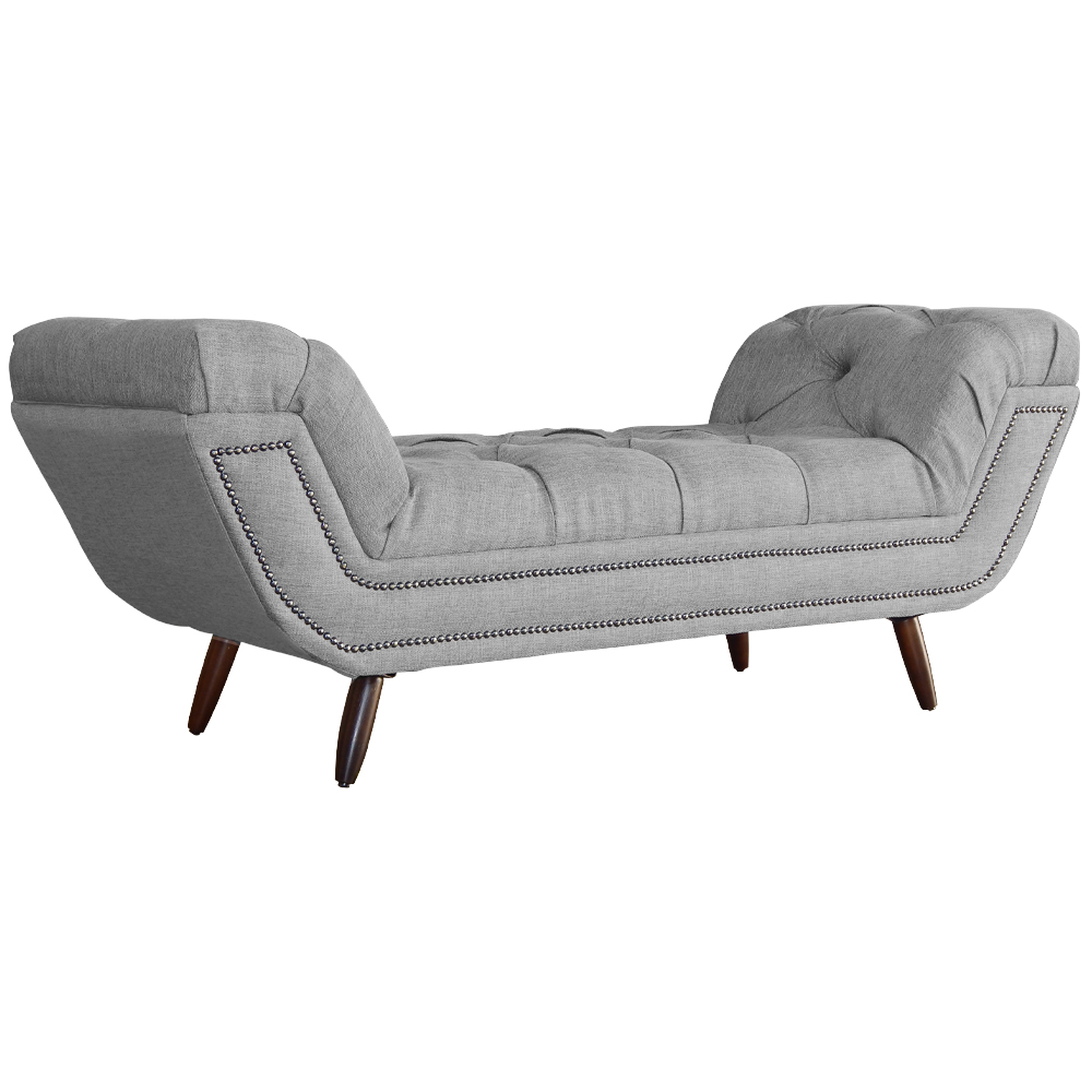 Calçadeira Recamier Sienna Super King Linho Cinza