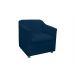 Combo 01 Namoradeira mais 01 Poltrona Decorativa Tilla Pés Cromados Suede Azul Marinho - DS Estofados