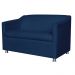 Combo 01 Namoradeira mais 01 Poltrona Decorativa Tilla Pés Cromados Suede Azul Marinho - DS Estofados