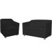Combo 01 Namoradeira mais 01 Poltrona Decorativa Tilla Pés Cromados Suede Preto - DS Estofados