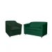 Combo 01 Namoradeira mais 01 Poltrona Decorativa Tilla Pés Cromados Suede Verde - DS Estofados
