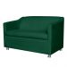 Combo 01 Namoradeira mais 01 Poltrona Decorativa Tilla Pés Cromados Suede Verde - DS Estofados