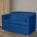 Combo 02 Namoradeira Decorativa Tilla Pés Cromados Suede Azul Marinho - DS Estofados