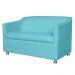 Combo 02 Namoradeira Decorativa Tilla Pés Cromados Suede Azul Turquesa - DS Estofados