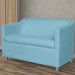 Combo 02 Namoradeira Decorativa Tilla Pés Cromados Suede Azul Turquesa - DS Estofados