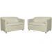 Combo 02 Namoradeira Decorativa Tilla Pés Cromados Suede Bege - DS Estofados