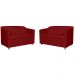 Combo 02 Namoradeira Decorativa Tilla Pés Cromados Suede Bordô - DS Estofados