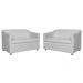 Combo 02 Namoradeira Decorativa Tilla Pés Cromados Suede Branco - DS Estofados