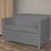 Combo 02 Namoradeira Decorativa Tilla Pés Cromados Suede Cinza - DS Estofados
