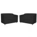Combo 02 Namoradeira Decorativa Tilla Pés Cromados Suede Preto - DS Estofados