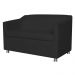 Combo 02 Namoradeira Decorativa Tilla Pés Cromados Suede Preto - DS Estofados