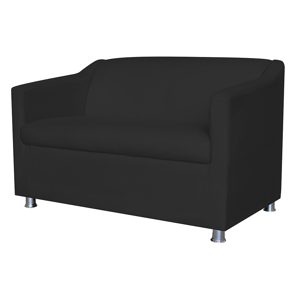 Combo 02 Namoradeira Decorativa Tilla Pés Cromados Suede Preto - DS Estofados