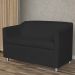 Combo 02 Namoradeira Decorativa Tilla Pés Cromados Suede Preto - DS Estofados