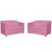 Combo 02 Namoradeira Decorativa Tilla Pés Cromados Suede Rosa - DS Estofados