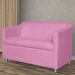 Combo 02 Namoradeira Decorativa Tilla Pés Cromados Suede Rosa - DS Estofados