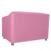 Combo 02 Namoradeira Decorativa Tilla Pés Cromados Suede Rosa - DS Estofados