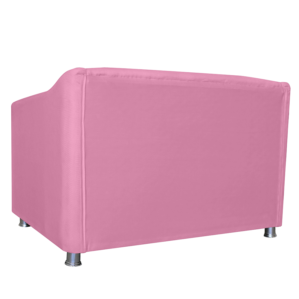 Combo 02 Namoradeira Decorativa Tilla Pés Cromados Suede Rosa - DS Estofados