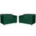 Combo 02 Namoradeira Decorativa Tilla Pés Cromados Suede Verde - DS Estofados