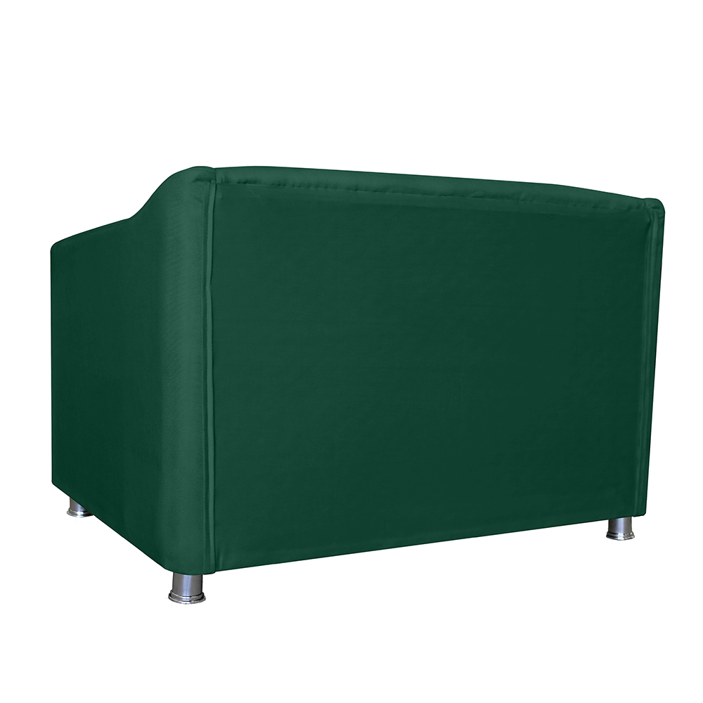 Combo 02 Namoradeira Decorativa Tilla Pés Cromados Suede Verde - DS Estofados