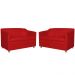 Combo 02 Namoradeira Decorativa Tilla Pés Cromados Suede Vermelho - DS Estofados