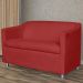 Combo 02 Namoradeira Decorativa Tilla Pés Cromados Suede Vermelho - DS Estofados