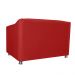 Combo 02 Namoradeira Decorativa Tilla Pés Cromados Suede Vermelho - DS Estofados