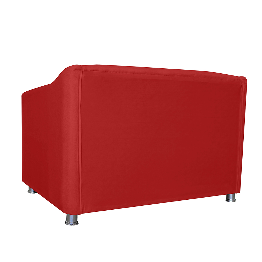 Combo 02 Namoradeira Decorativa Tilla Pés Cromados Suede Vermelho - DS Estofados