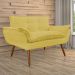 Combo 02 Namoradeira Poltrona Sofá decorativa 02 Lugares Opalla Pés Palito Amarelo - DS Estofados