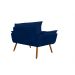 Combo 02 Namoradeira Poltrona Sofá decorativa 02 Lugares Opalla Pés Palito Azul Marinho - DS Estofados