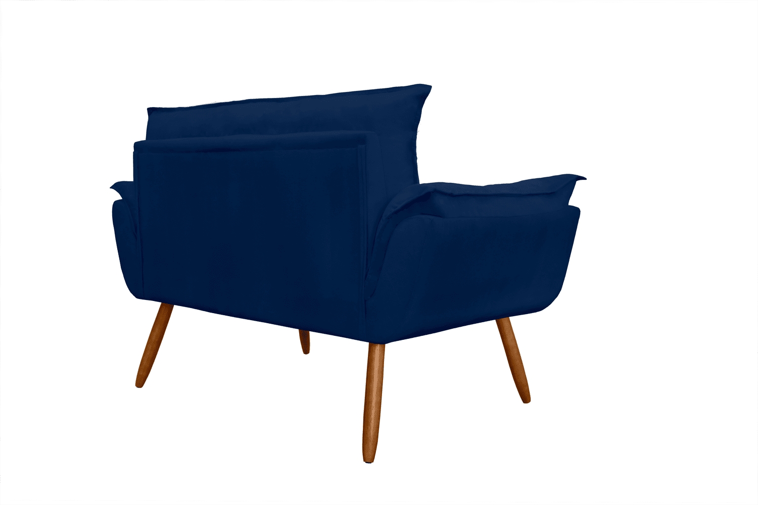 Combo 02 Namoradeira Poltrona Sofá decorativa 02 Lugares Opalla Pés Palito Azul Marinho - DS Estofados