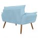 Combo 02 Namoradeira Poltrona Sofá decorativa 02 Lugares Opalla Pés Palito Azul Turquesa - DS Estofados