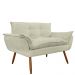 Combo 02 Namoradeira Poltrona Sofá decorativa 02 Lugares Opalla Pés Palito Bege - DS Estofados