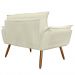 Combo 02 Namoradeira Poltrona Sofá decorativa 02 Lugares Opalla Pés Palito Bege - DS Estofados