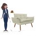 Combo 02 Namoradeira Poltrona Sofá decorativa 02 Lugares Opalla Pés Palito Bege - DS Estofados