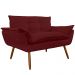 Combo 02 Namoradeira Poltrona Sofá decorativa 02 Lugares Opalla Pés Palito Bordô - DS Estofados